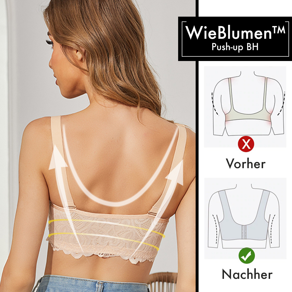 Vorderverschluss Push Up BH mit abnehmbaren Trägern