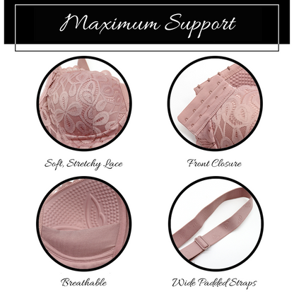 Front-Closure Push-Up Bra with Removable Straps