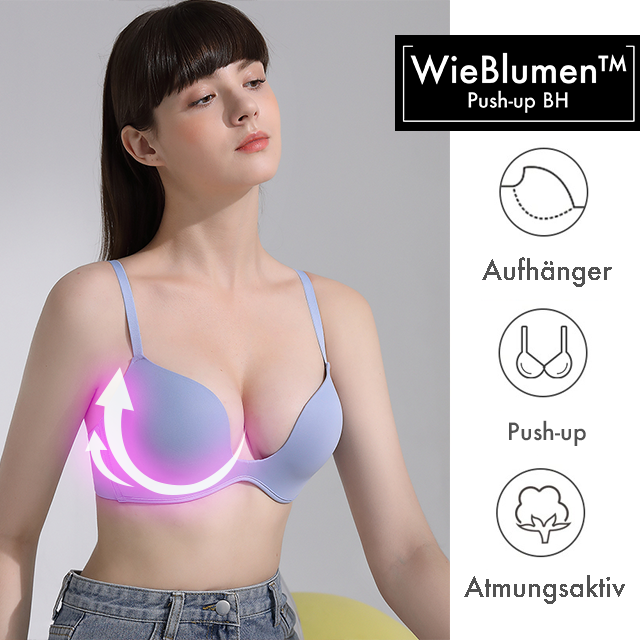 Wieblumen™ push-up bra with a deep neckline 