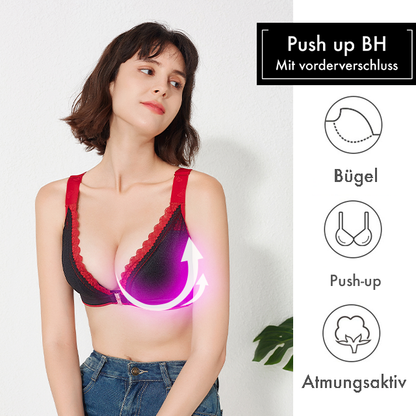 Push-up-BH mit V-Ausschnitt und Vorderverschluss 