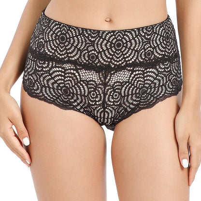 FallSweet Höschen in Übergröße für Damen, sexy Spitzenunterwäsche, hohe Taille, Slips, L bis 4XL