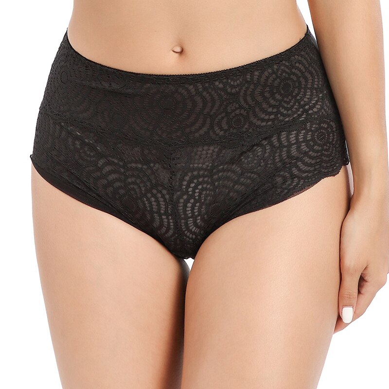 FallSweet Höschen in Übergröße für Damen, sexy Spitzenunterwäsche, hohe Taille, Slips, L bis 4XL