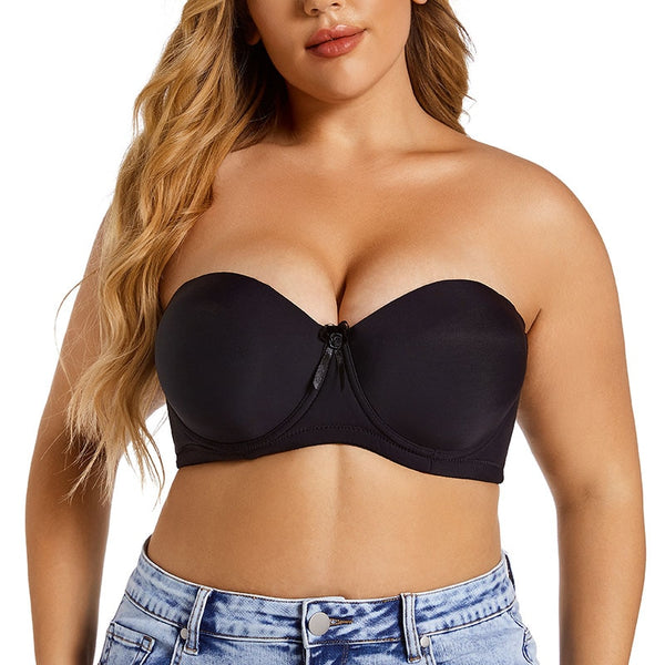V-neck push-up bra with front closure