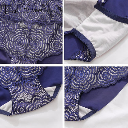 FallSweet Höschen in Übergröße für Damen, sexy Spitzenunterwäsche, hohe Taille, Slips, L bis 4XL