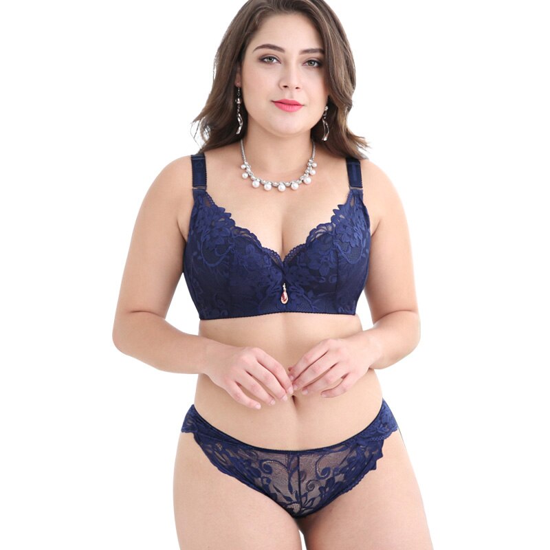 White Plus Size Bra & Panty Sets (Women's)