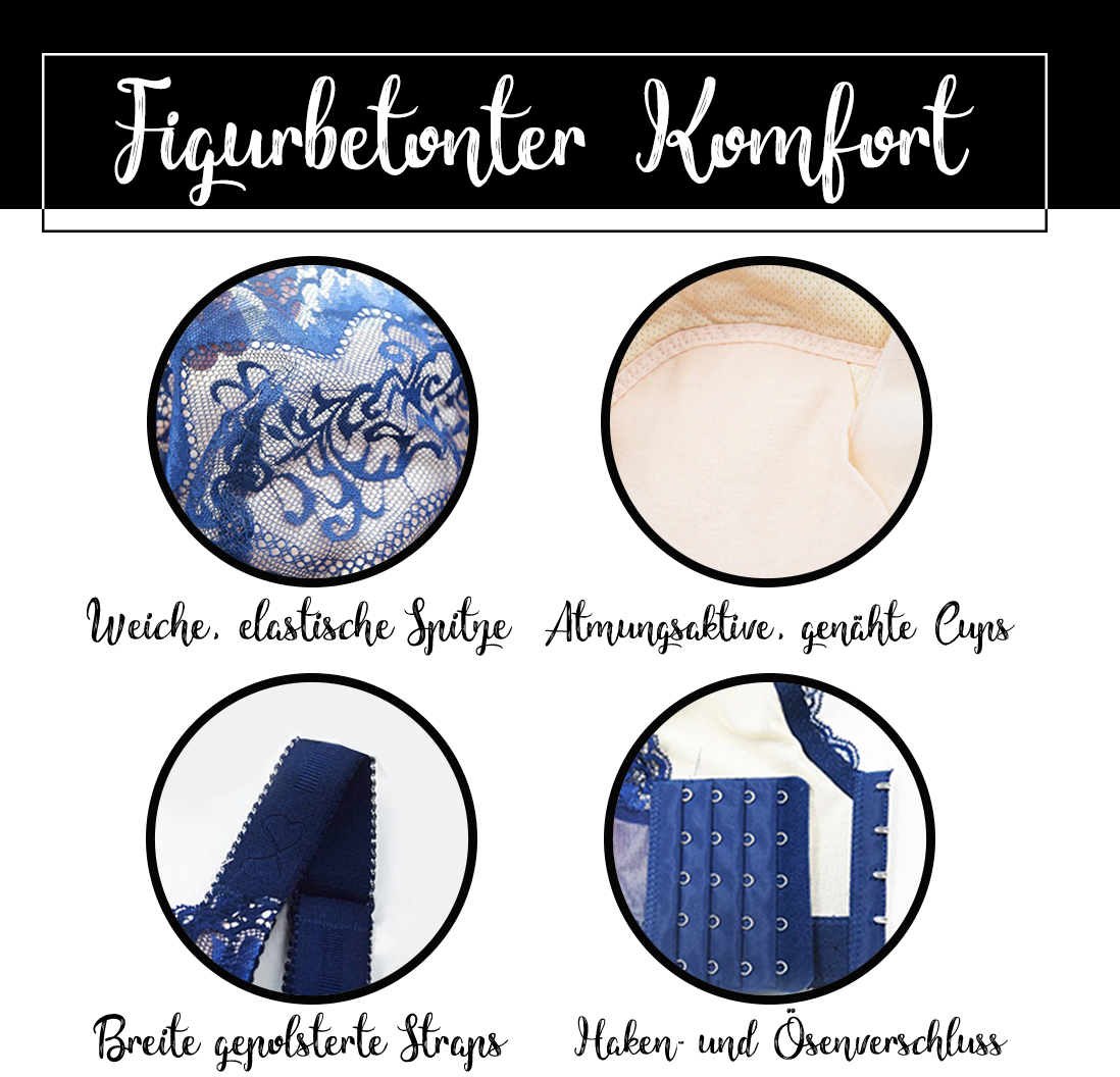 WieBlumen™ BH mit Spitzen D,E &amp; F