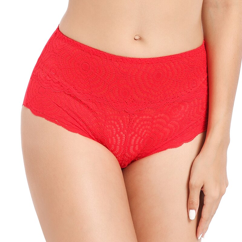 FallSweet Höschen in Übergröße für Damen, sexy Spitzenunterwäsche, hohe Taille, Slips, L bis 4XL