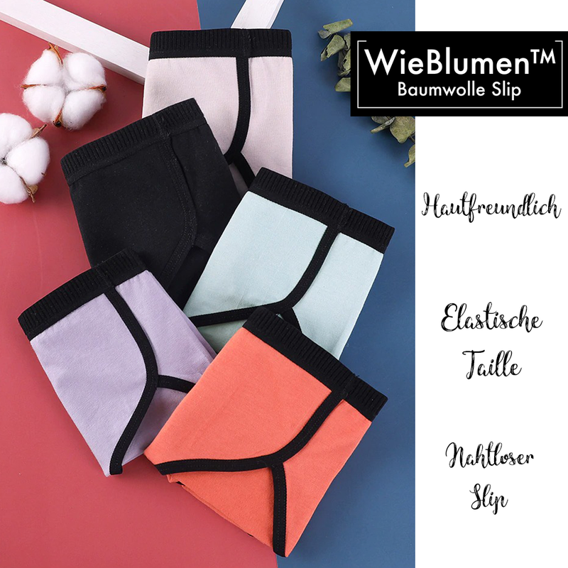 WieBlumen Damen Slips Soft Baumwolle 3er Pack